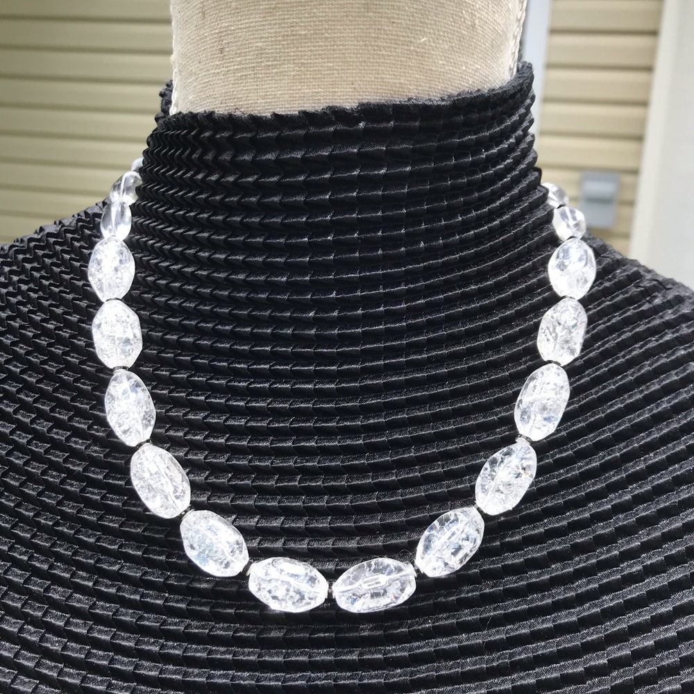 Crackled Quartz Necklaces Fire and Ice necklace - Picture 1 of 7